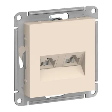 Розетка скрытая компьютерная ATLASDESIGN (бежевая RJ45+RJ45) - ЭЛЕКТРИКА в Туле