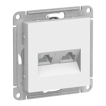 Розетка скрытая компьютерная ATLASDESIGN (белая RJ45+RJ45) - ЭЛЕКТРИКА в Туле